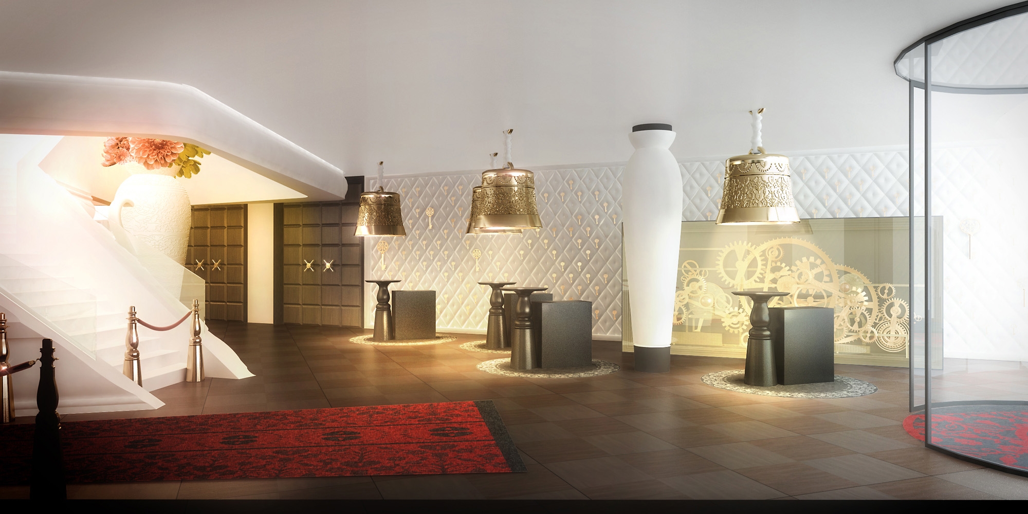 Lobby im Hotelbau-Projekt Kameha Grand Zürich: Eröffnung ist im Frühling 2015