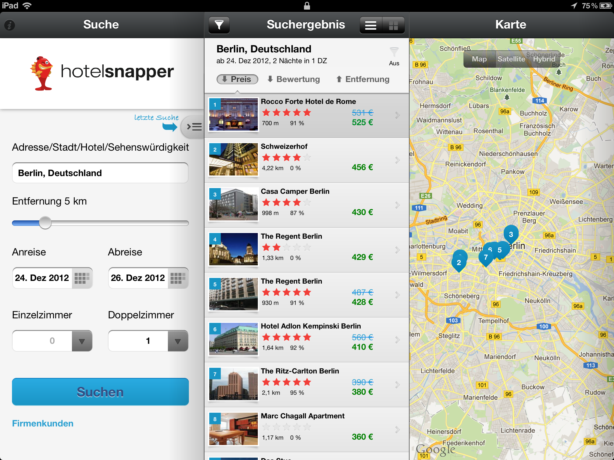 Neue App: Hotelsnapper vergleicht die Preise von 300.000 Hotels weltweit