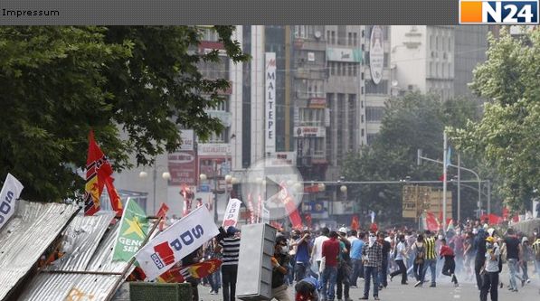 Auseinandersetzungen in der Türkei - Blutige Proteste gegen Erdogan dauern an - Rauchgasgranate fliegt in Hotellobby
