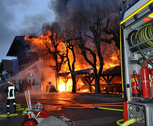 Großbrand im Hotel Traube in Oberstdorf