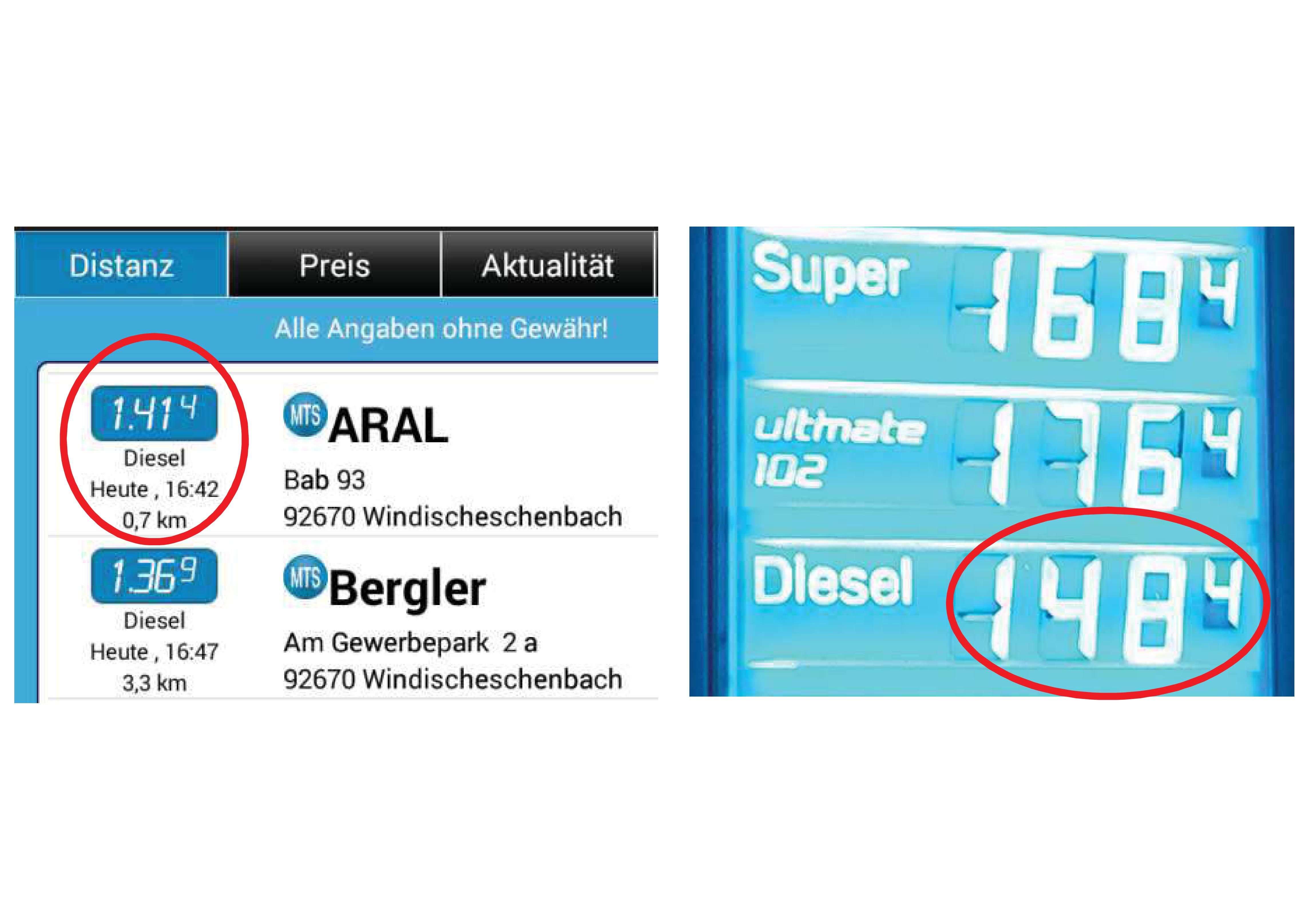 "Preisschwindel" an der Tank&Rast-Autobahn-Raststtte / In Waldnaabtal werden Verbraucher um 7 Cent pro Liter irregefhrt