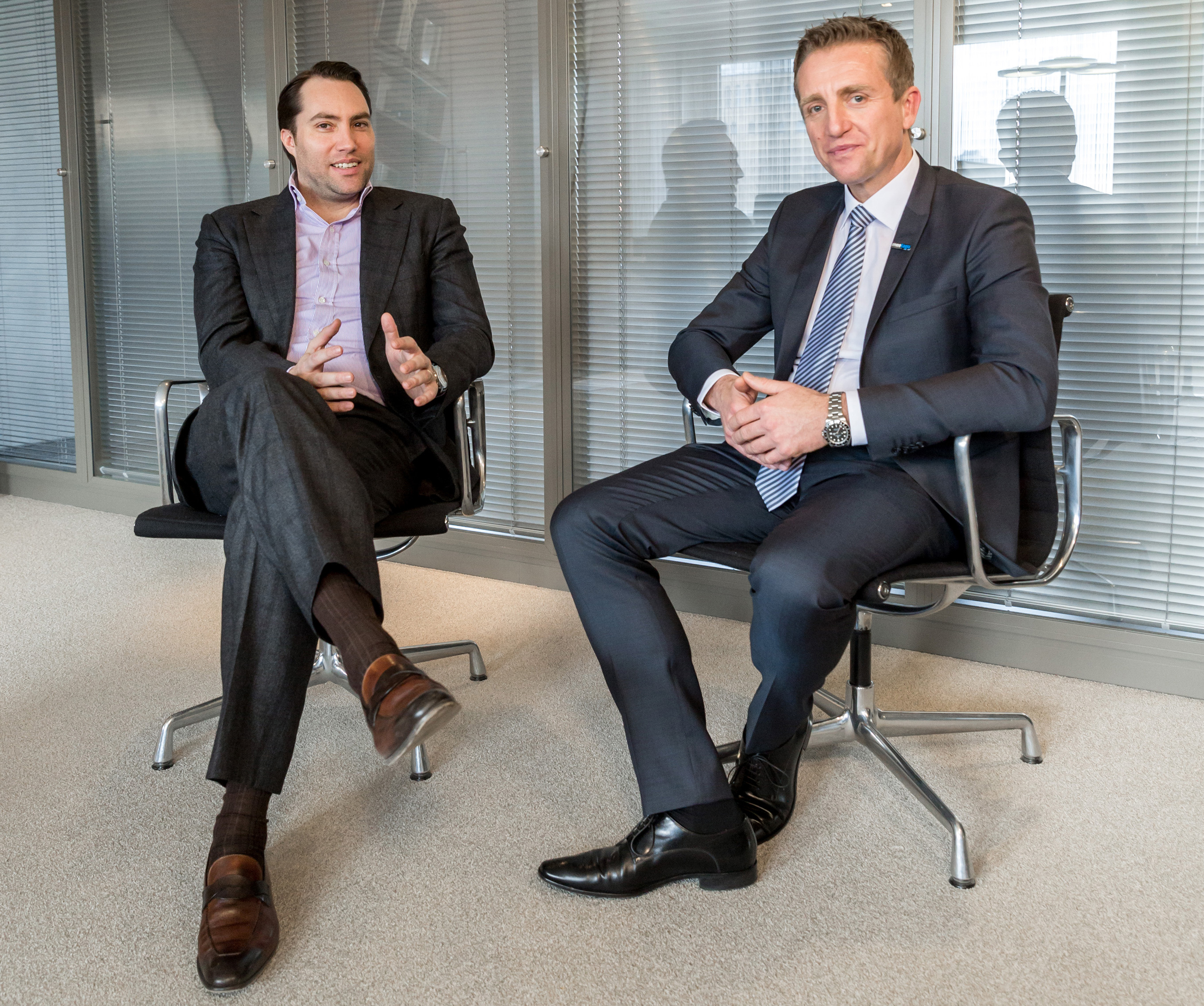 Tobias Ragge (HRS, links) und Udo Lüldorf (Meetago) wollen Marktführer bei MICE-Onlinebuchungen werden