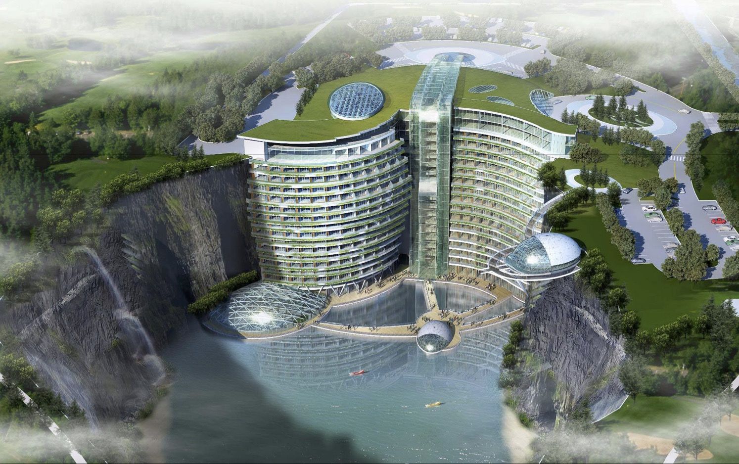 InterContinental Songjiang quarry Hotel – gebaut in einen Steinbruch
